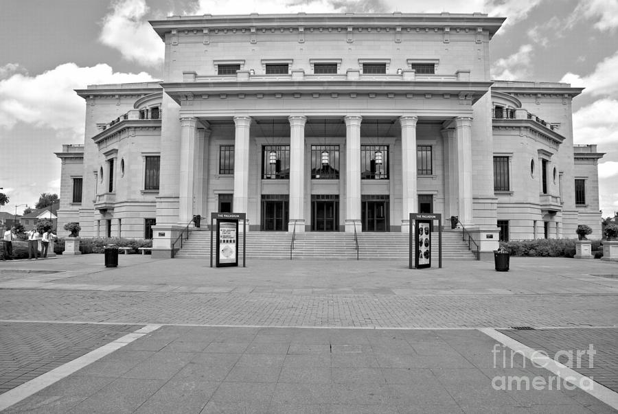 Palladium Theater In Carmel Indiana Black And White Photograph by Adam Jewell