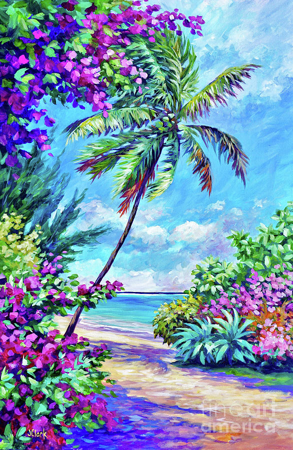 Palm And Bougainvillea Painting