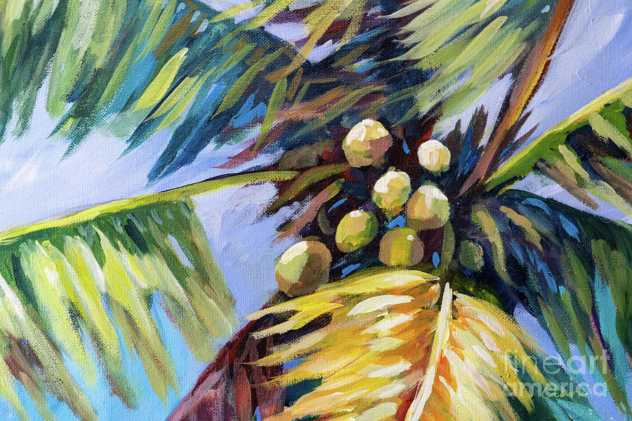 Palm and Coconuts  #2 Painting by John Clark