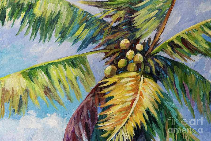 Coconut Painting - Palm and Coconuts by John Clark