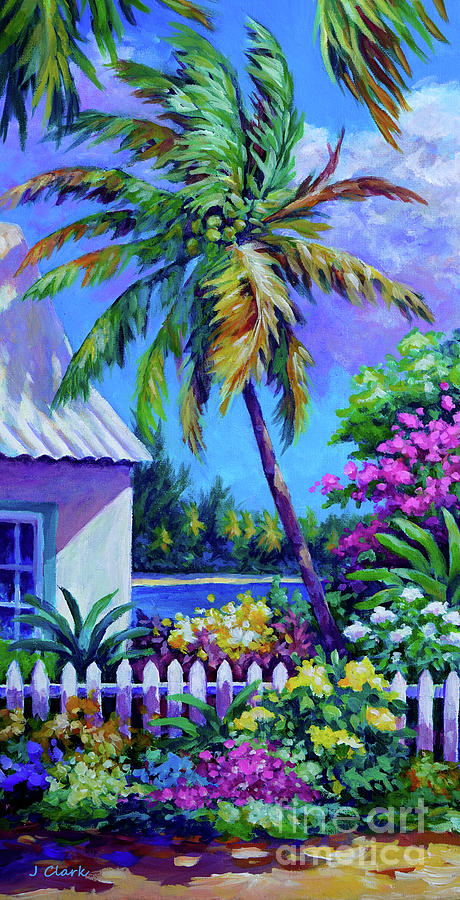 Palm And Garden At Cayman Kai Painting