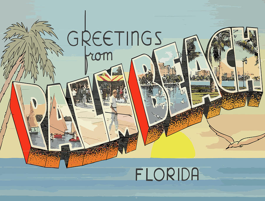 Landmark Digital Art - Palm Beach Letters by Long Shot