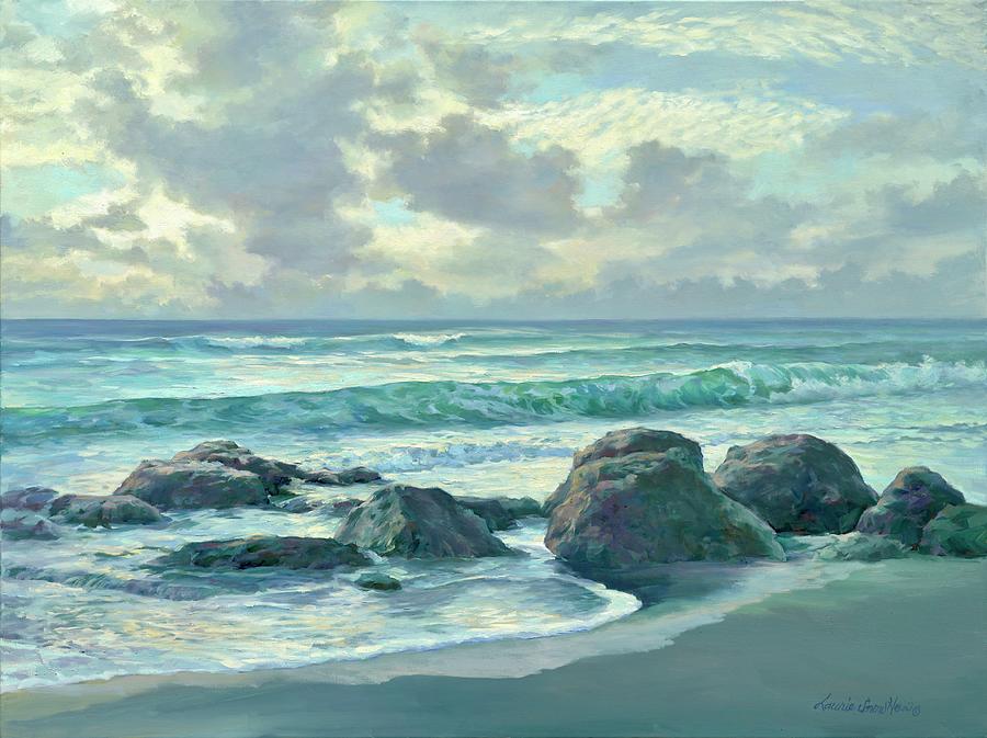 Beach Painting - Palm Beach Sunrise by Laurie Snow Hein