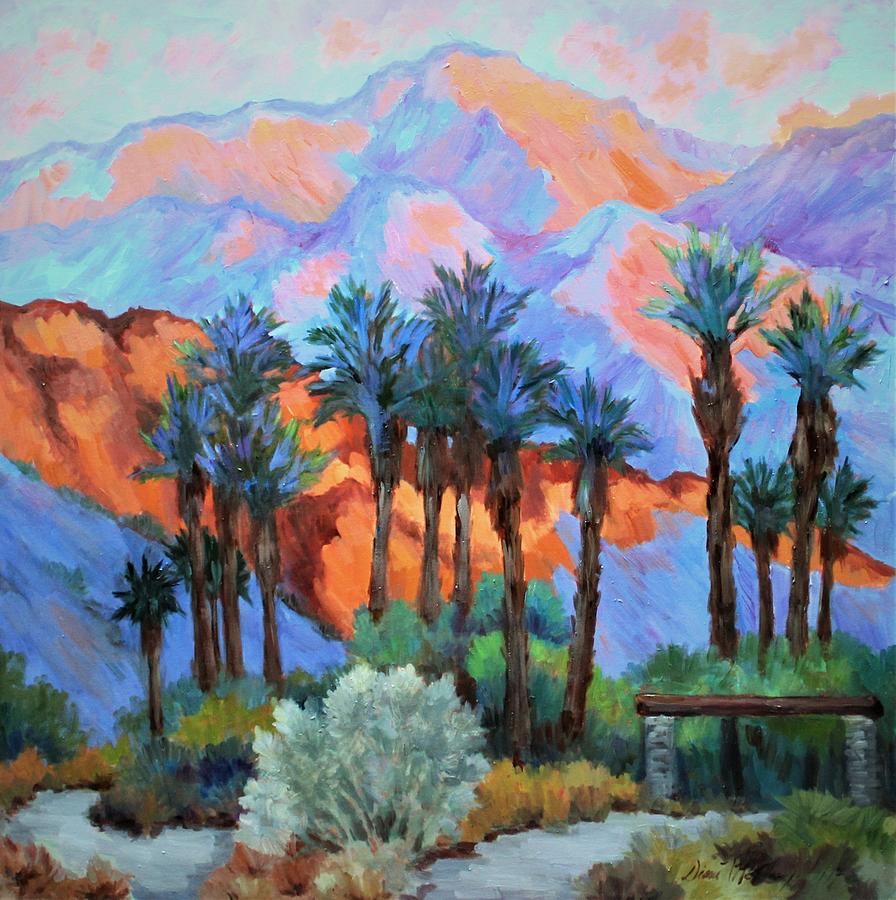 Palm Oasis Painting by Diane McClary
