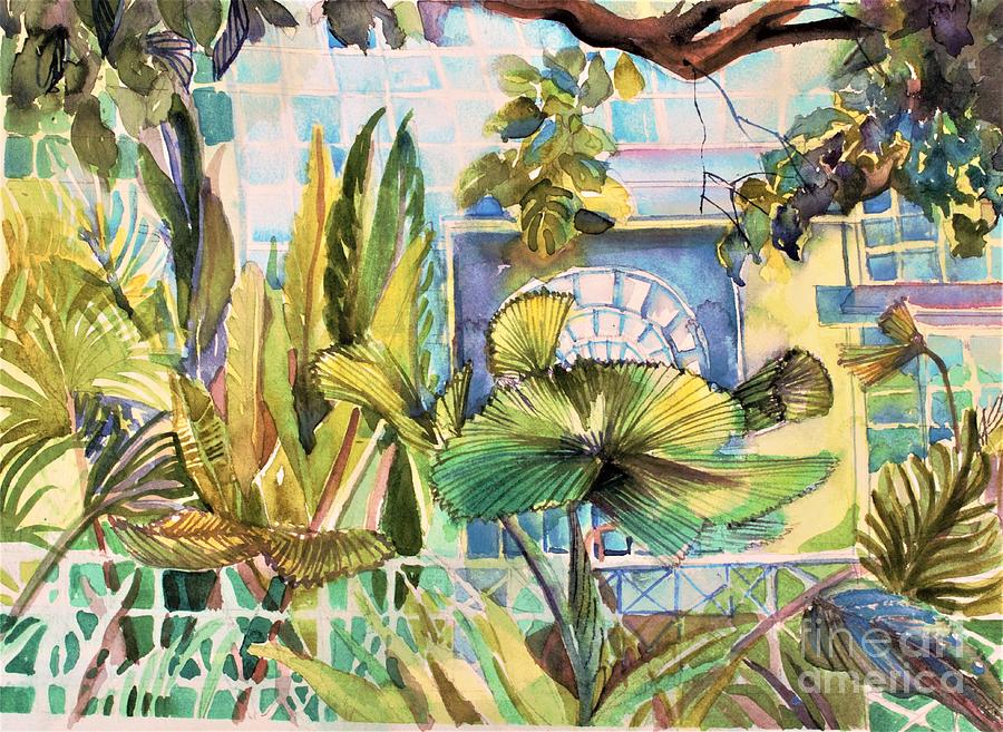 Palm Room Painting by Mindy Newman