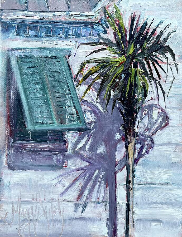Palm Shadows  Painting by Maggii Sarfaty