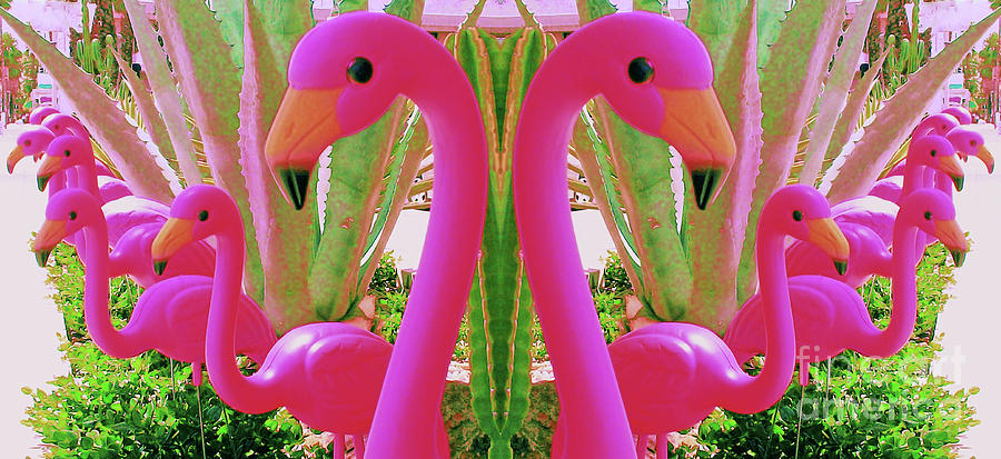 Palm Springs Flamingos 5 Times 2 Photograph by Randall Weidner