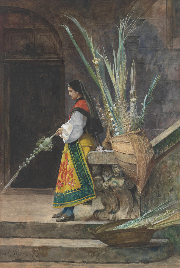 Palm Sunday in Spain Drawing by Jehan Georges Vibert