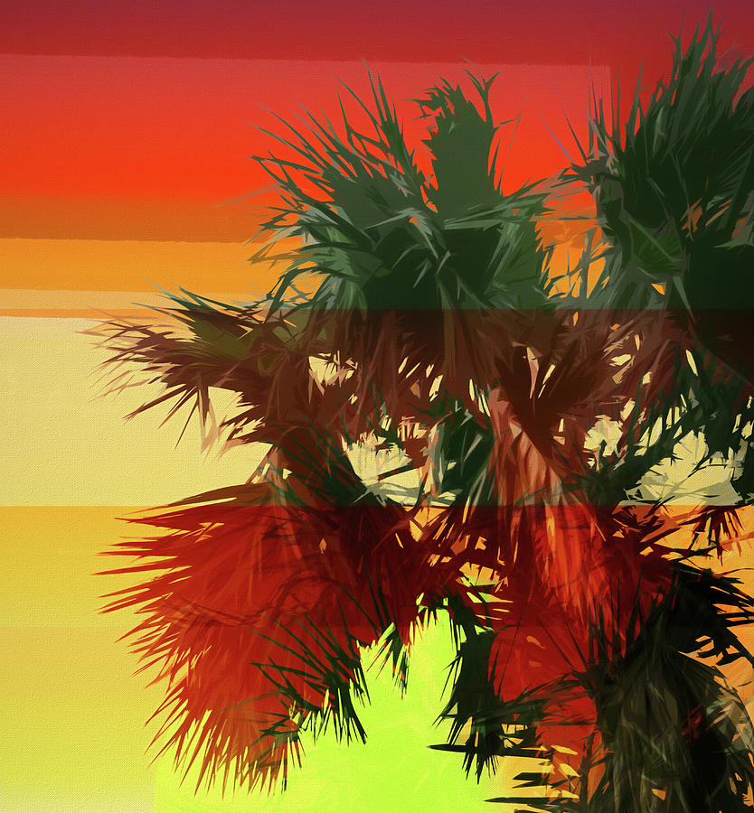 Palm Sunset  Digital Art by Dan Sproul