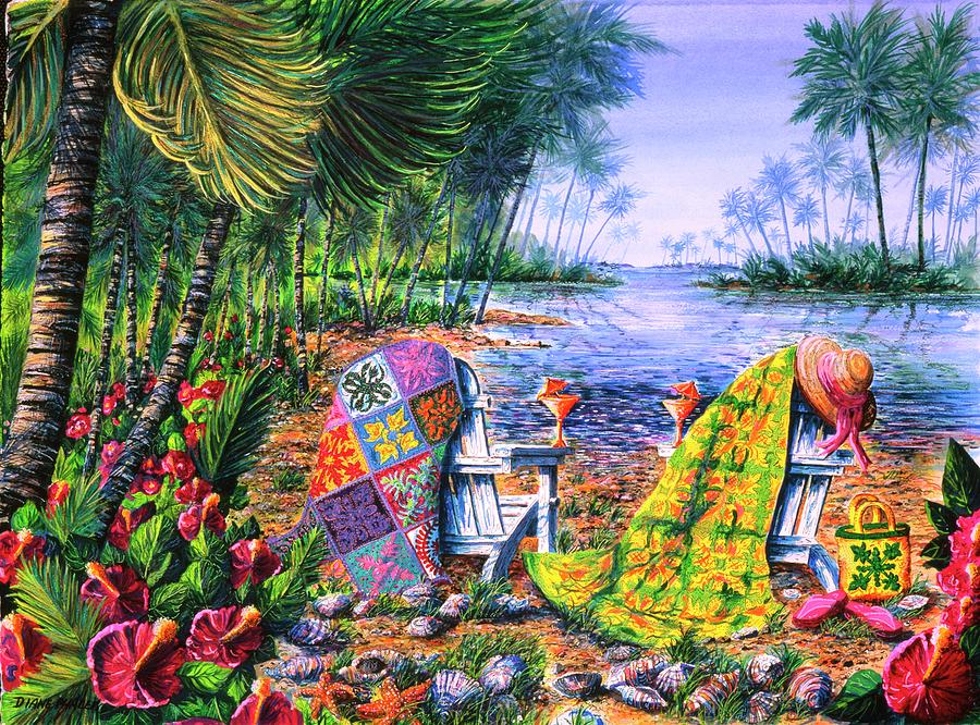 Palm Tree Breezes Painting by Diane Phalen