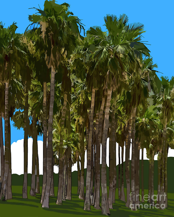 Palm Tree Grove Digital Art by Kirt Tisdale