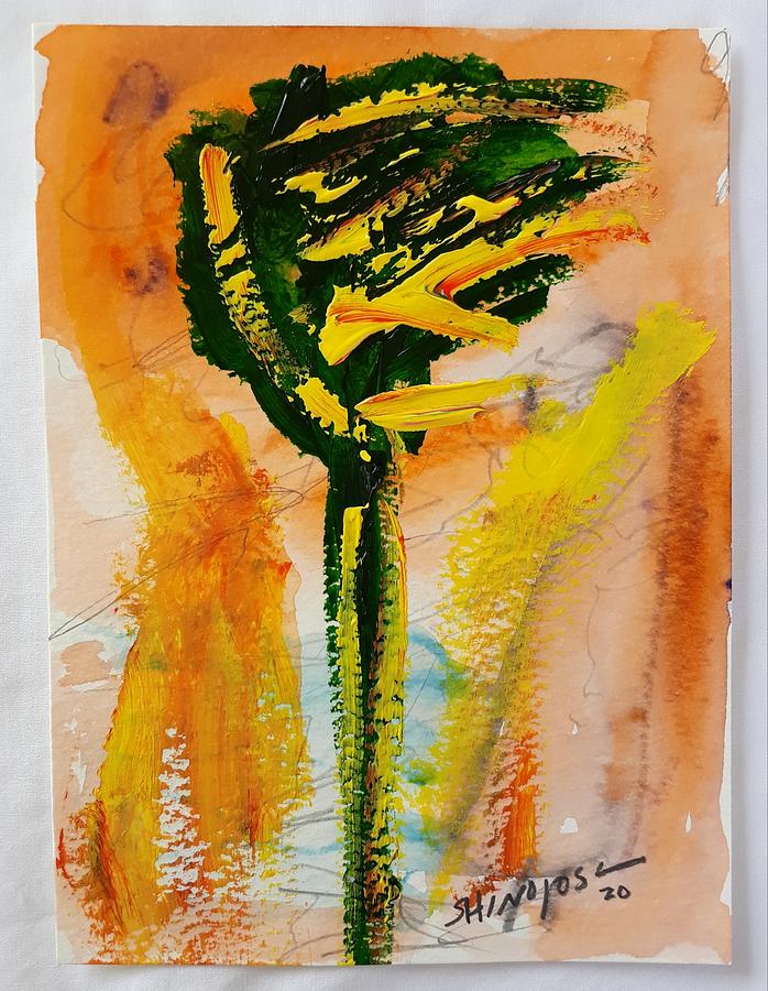 Palm Tree on Fire Painting by Raquel Hinojosa