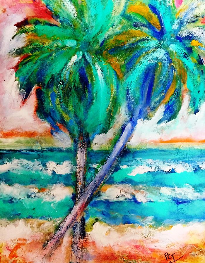 Summer Painting - Palm Tree Summer Splendor  by Patricia Clark Taylor