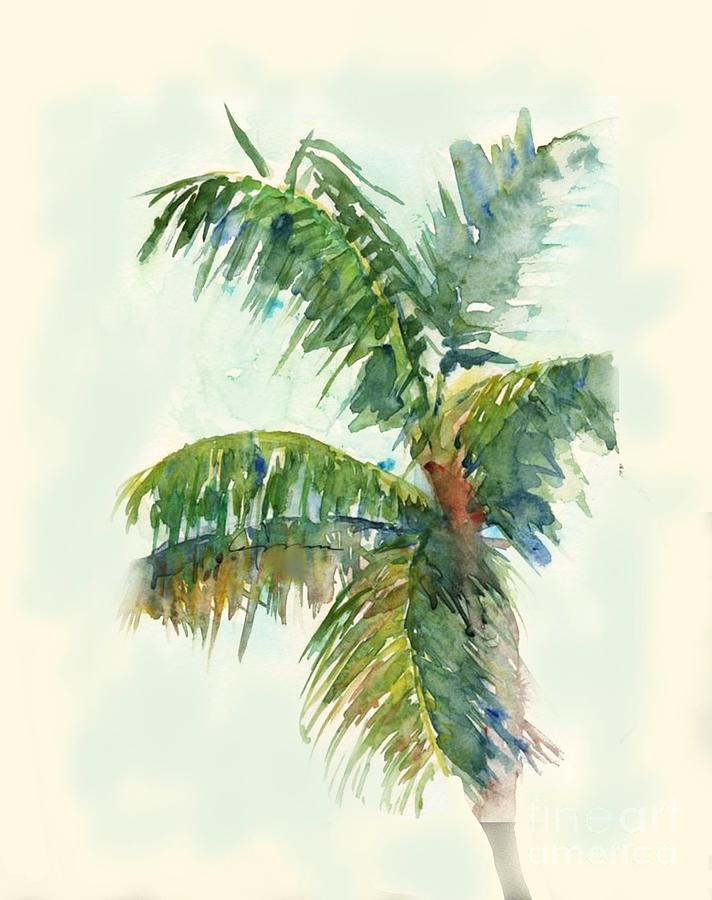 Palm Tree - watercolor Painting by Vesna Antic
