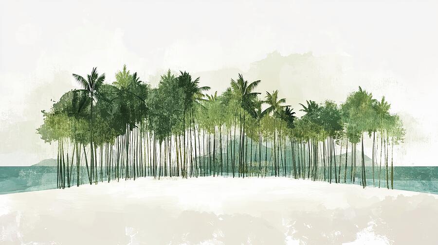 Palm Trees Abstract Painting by Lourry Legarde Palm Trees Abstract Painting by Lourry Legarde
