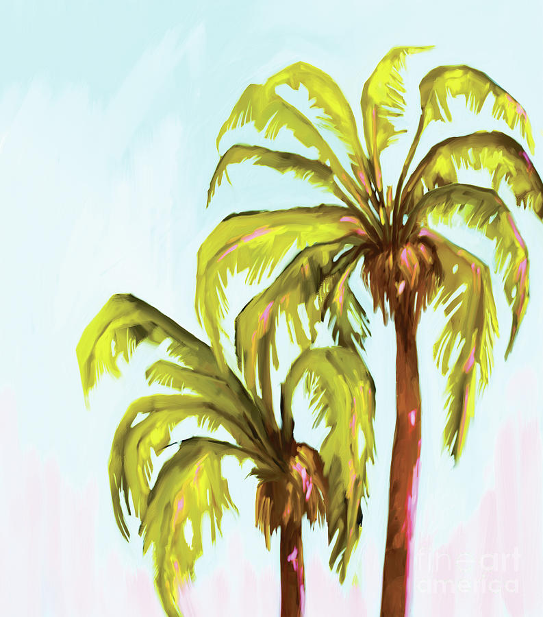 Palm Trees and Vanilla Sky Painting Digital Art by Patricia Awapara