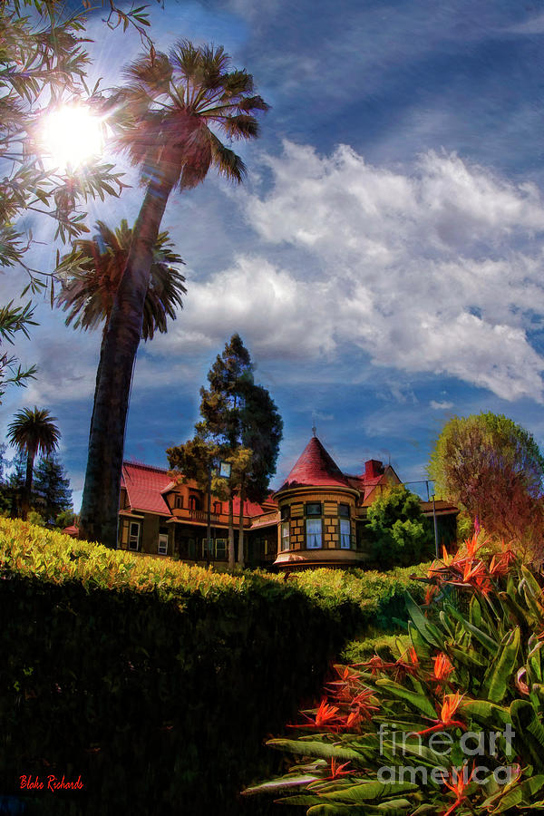 Palm Trees And Winchester Mystery House Photograph by Blake Richards