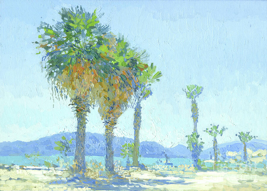 Palm Trees On The Beach Of Marmaris. Turkey. Painting