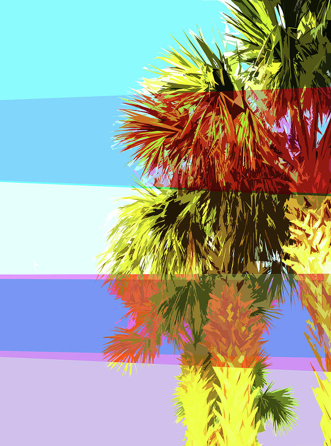 Palm Trees Pop Art Colors Digital Art by Dan Sproul