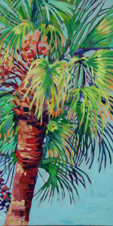 Palm Trio Triptych -Right Panel Painting by Heather Nagy