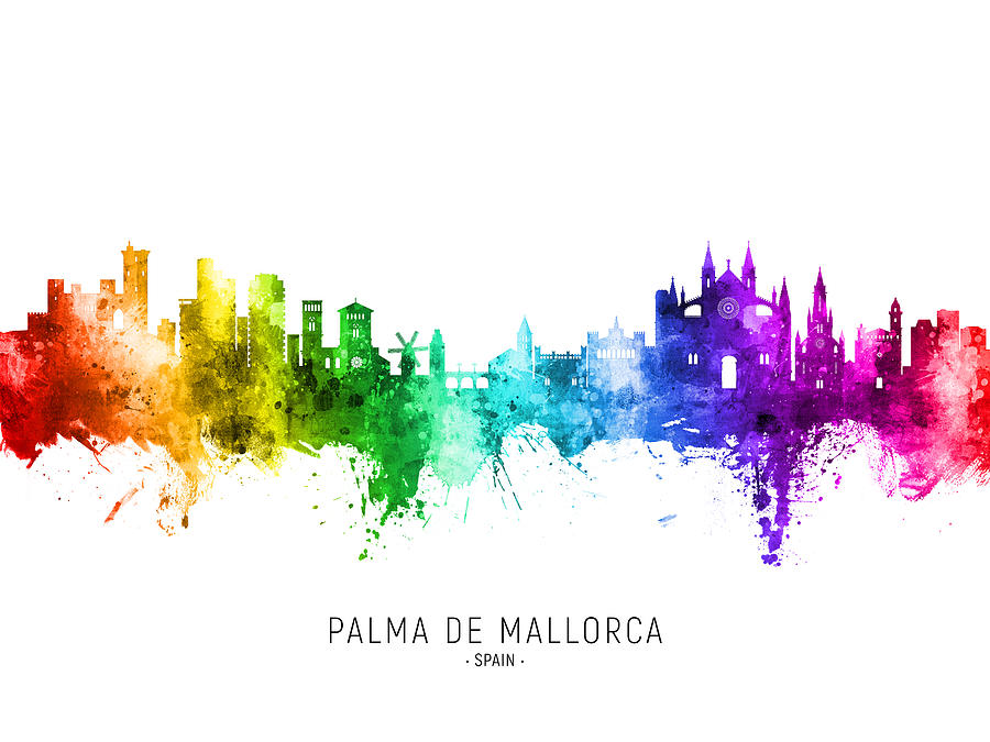 Palma de Mallorca Spain Skyline #78 Digital Art by Michael Tompsett