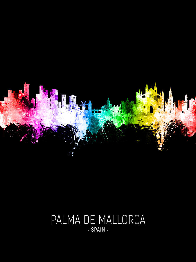 Palma de Mallorca Spain Skyline #87 Digital Art by Michael Tompsett