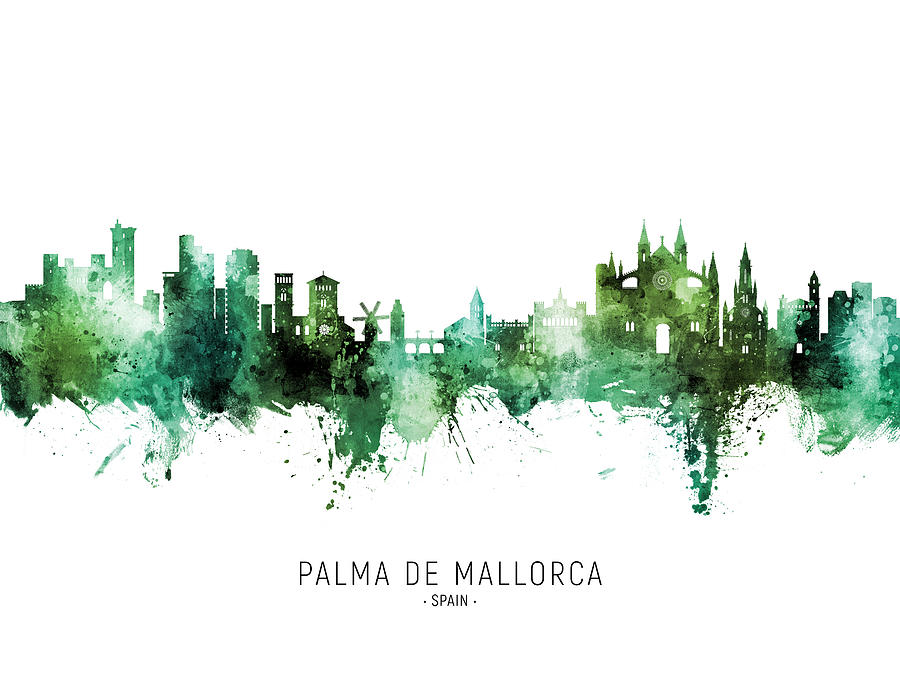 Palma de Mallorca Spain Skyline #89 Digital Art by Michael Tompsett
