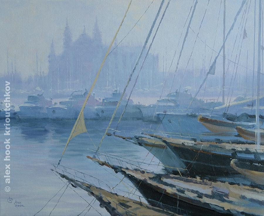 Boat Painting - Palma de Mallorca VII by Alex Hook Krioutchkov