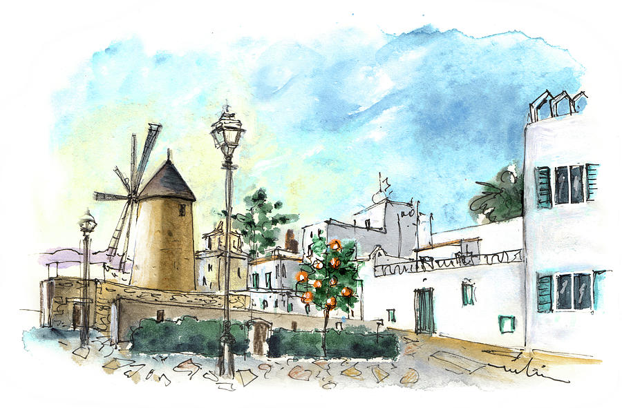 Palma De Mallorca Windmills 02 Painting by Miki De Goodaboom