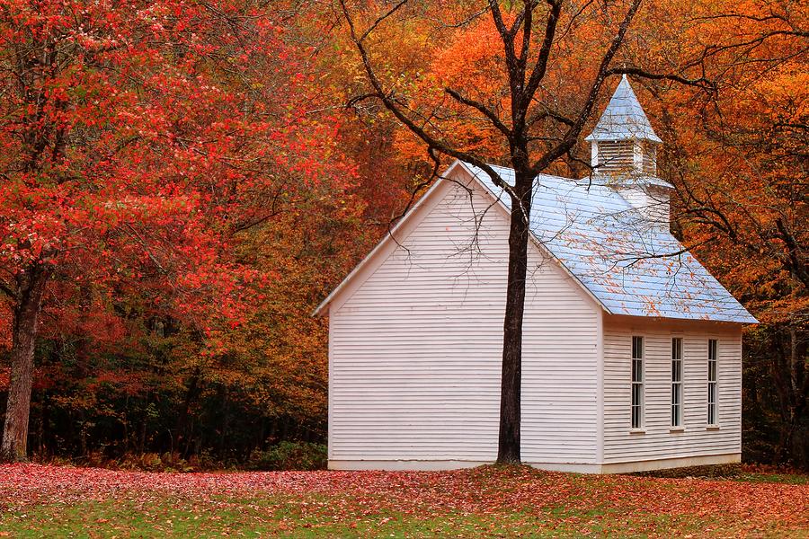 Palmer Chapel During Fall Photograph by Carol Montoya