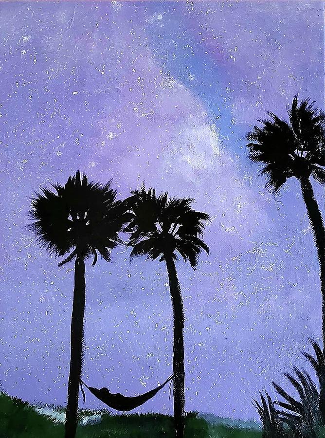 Palmetto Night Painting by Amy Kuenzie