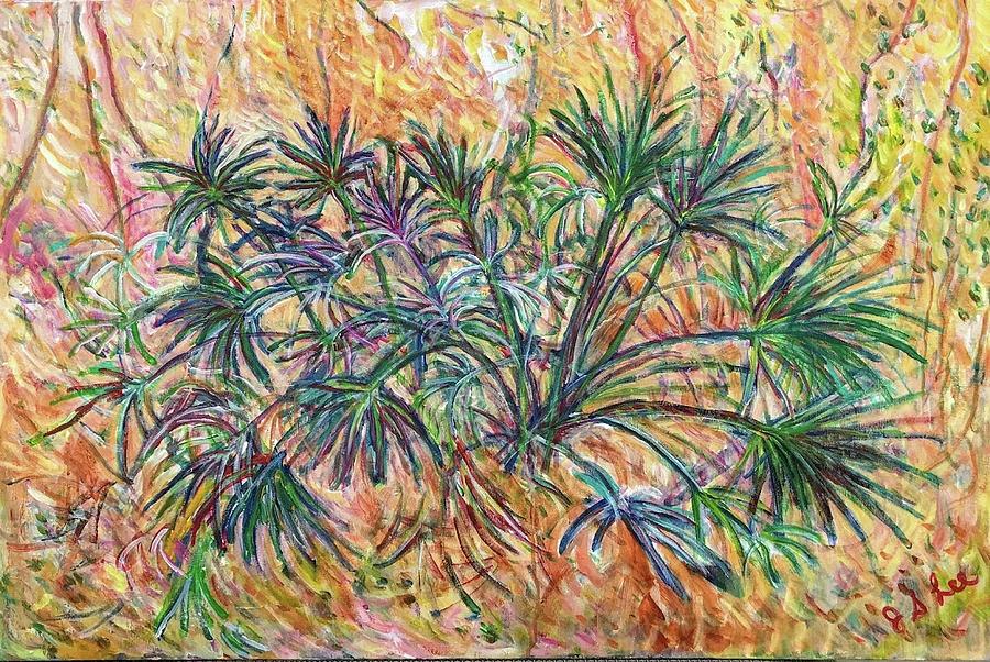 Palmetto Palm Tree Painting By C Stick - Fine Art America