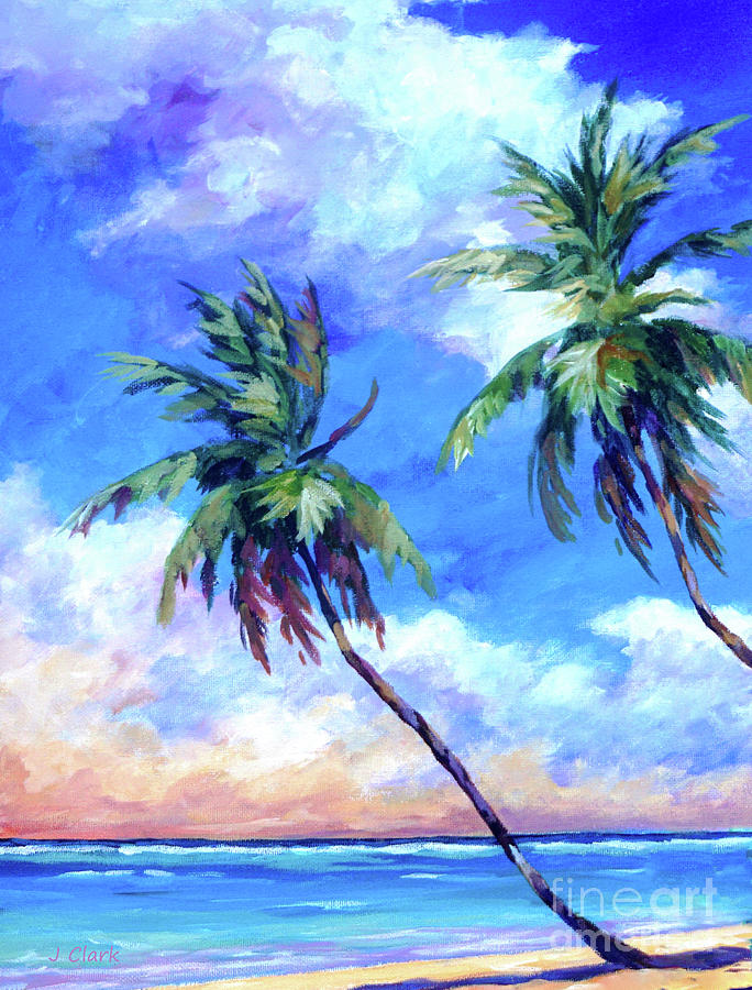 Palms And Evening Clouds Painting