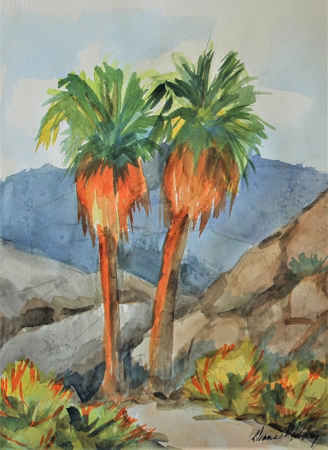Palms at Andreas Hiking Trail Painting by Diane McClary