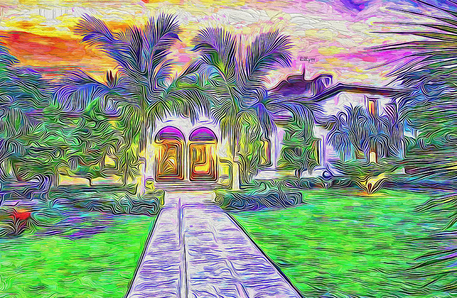 Palms gate Painting by Nenad Vasic