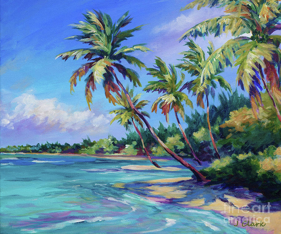 Beach Painting - Palms by John Clark