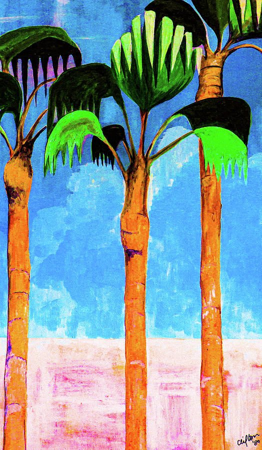 Palms Three Plus Painting by Ted Clifton