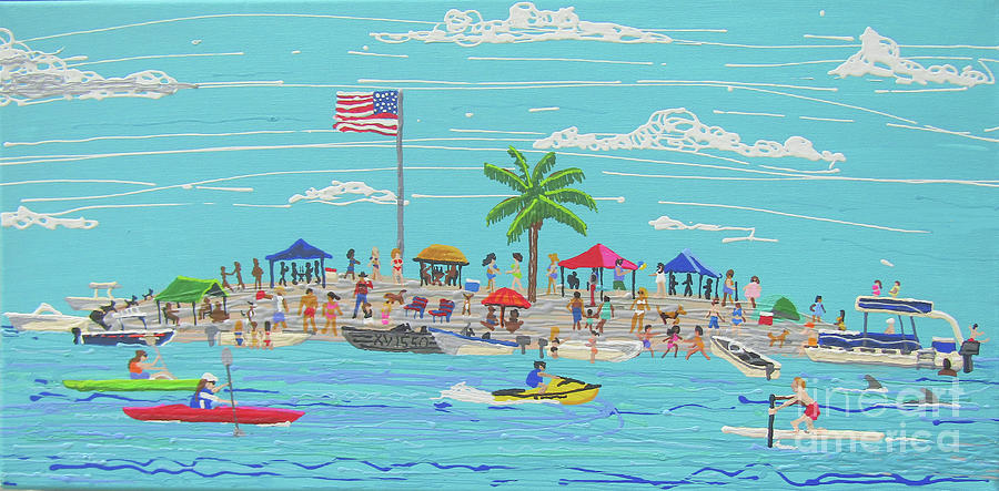 Wrightsville Beach Painting - Palmtree Island by Tim Carson