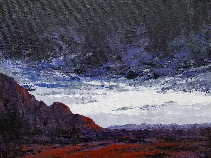 Palo Duro Canyon Approaching Storm Painting by Roseanne Schellenberger