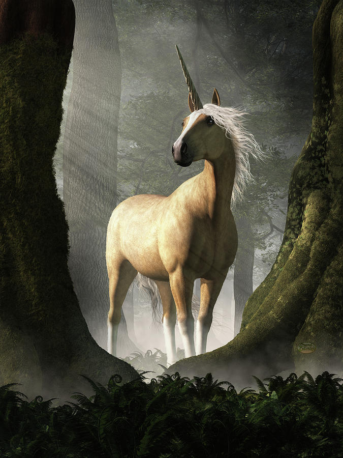Palomino Unicorn Digital Art by Daniel Eskridge