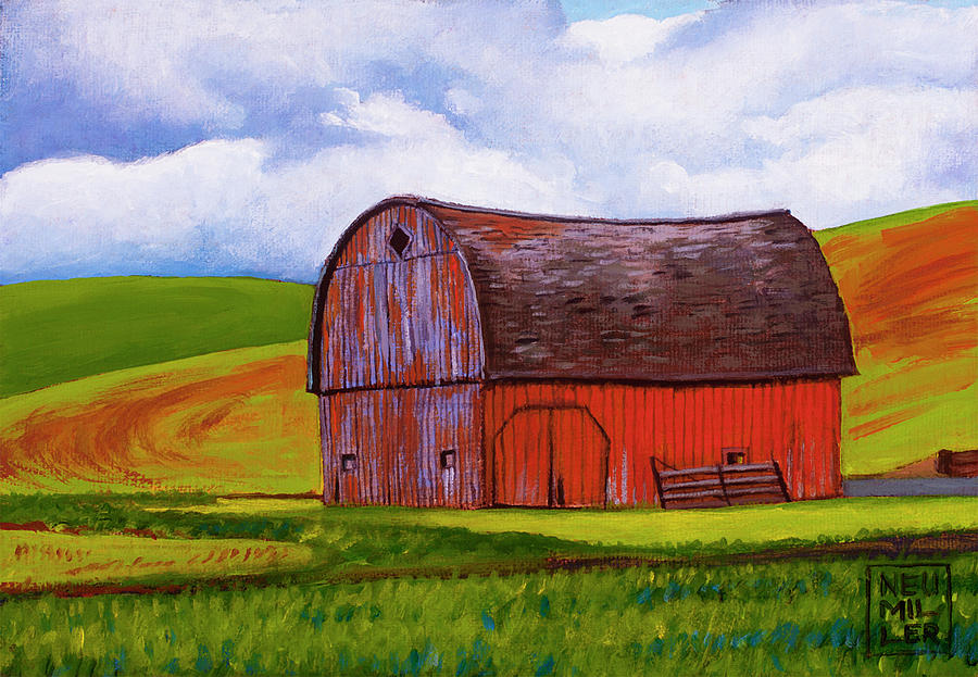 Palouse Barn Painting by Stacey Neumiller