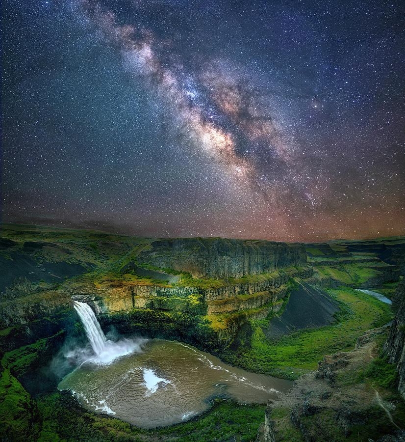 Palouse Falls Milky Way Photograph by Michael Ash