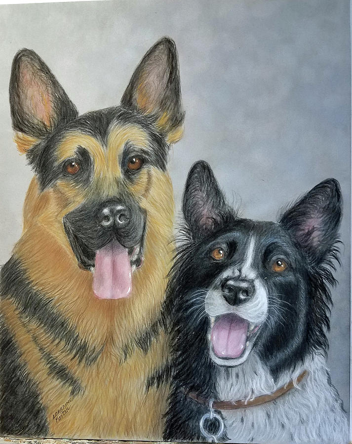 Pals for Ever Drawing by Lorraine Foster