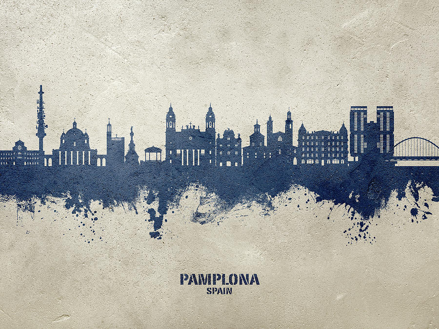 Pamplona Spain Skyline #00 Digital Art by Michael Tompsett