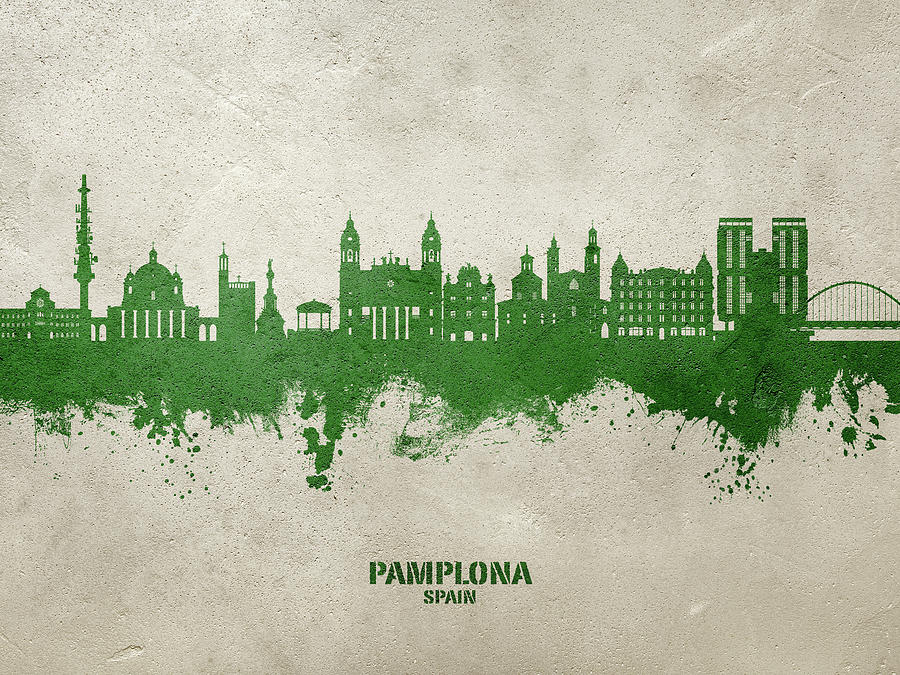 Pamplona Spain Skyline #01 Digital Art by Michael Tompsett