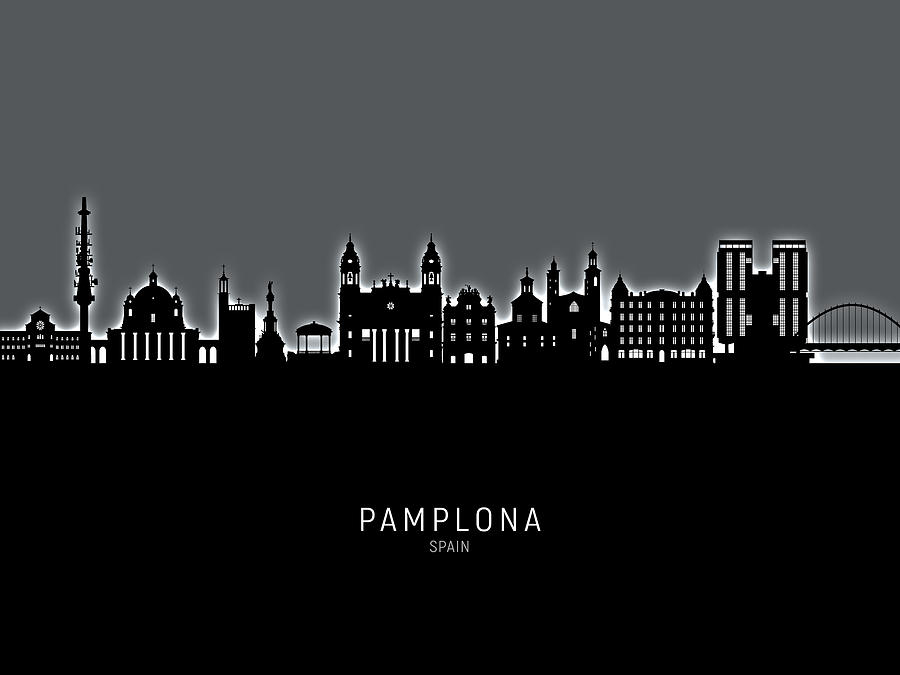Pamplona Spain Skyline #03 Digital Art by Michael Tompsett
