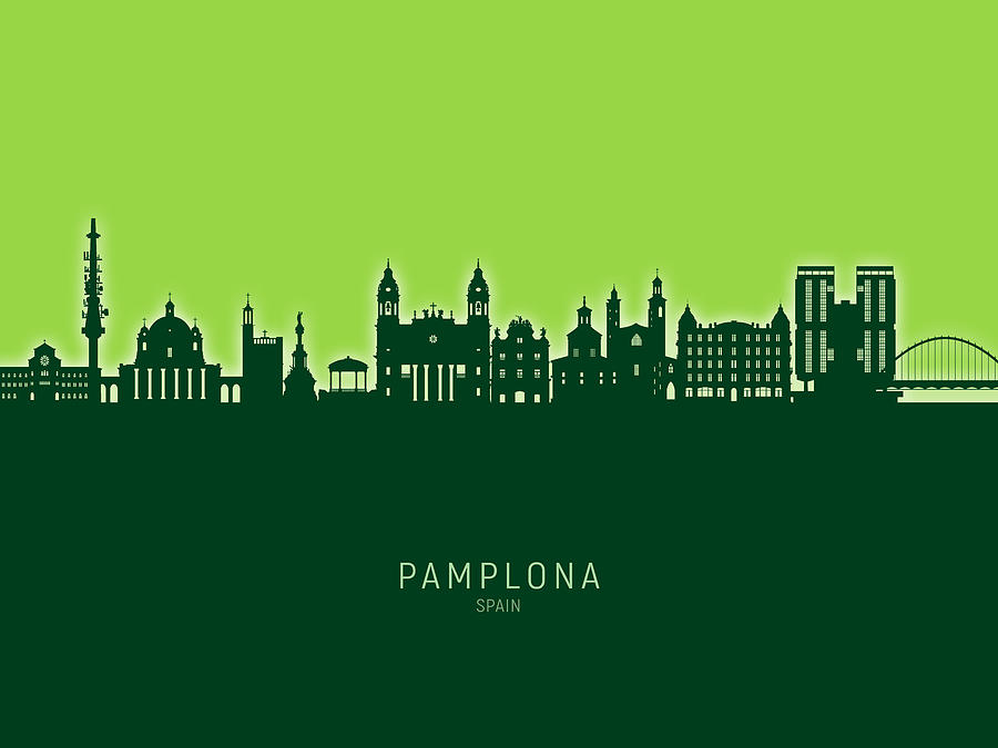 Pamplona Spain Skyline #06 Digital Art by Michael Tompsett