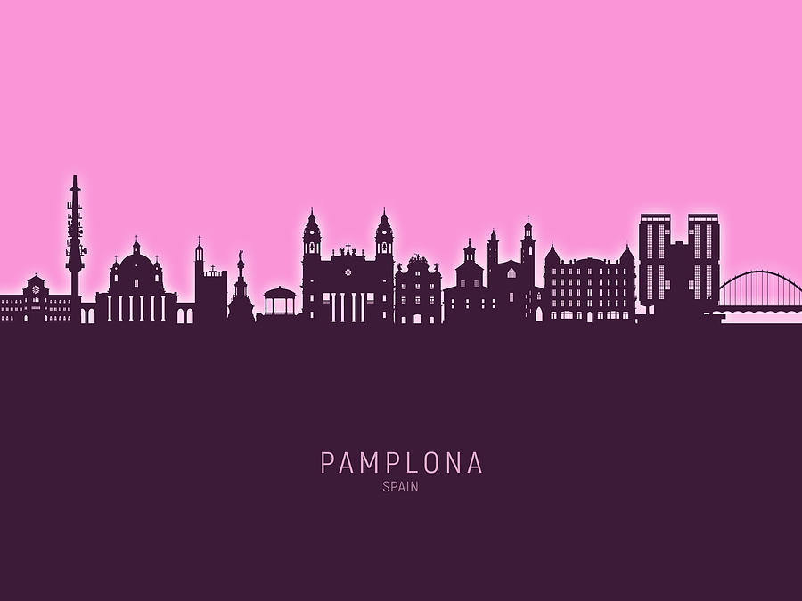 Pamplona Spain Skyline #07 Digital Art by Michael Tompsett