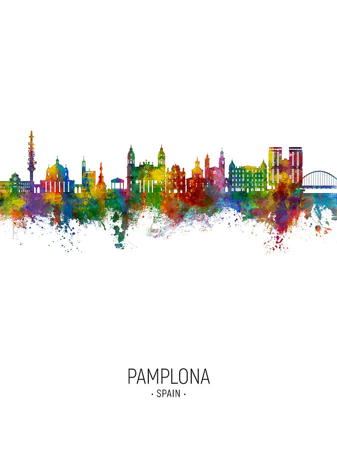 Pamplona Spain Skyline #11 Digital Art by Michael Tompsett