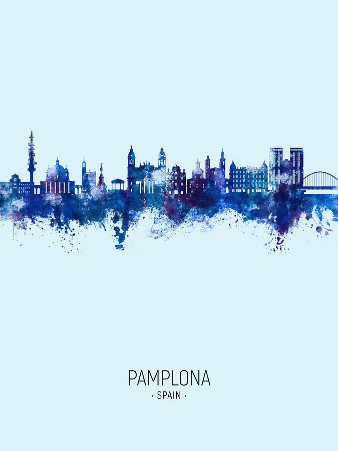Pamplona Spain Skyline #13 Digital Art by Michael Tompsett